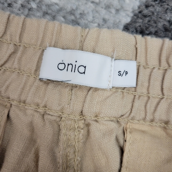 Onia Womens 100% Linen Elastic Waistband Drawstring Straight Leg Pants Size S - Picture 2 of 7